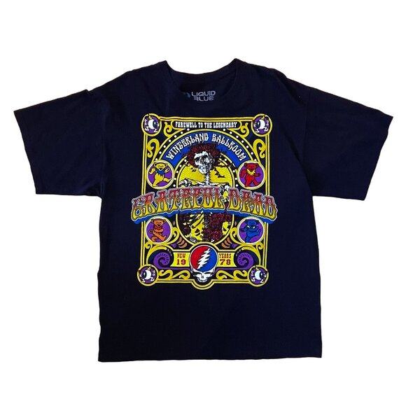 Grateful Dead Winterland Ballroom Farewell 1978 Tee Navy XL Liquid Blue - Picture 2 of 8